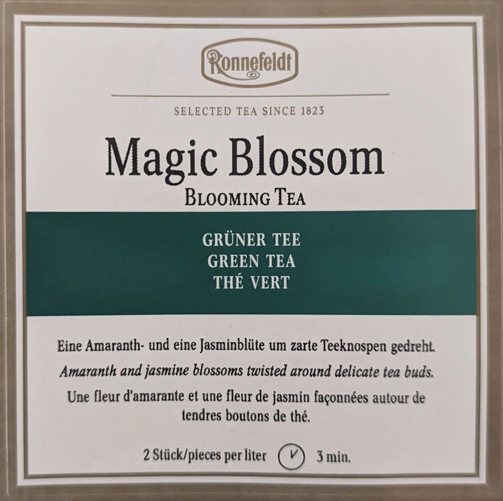 Ronnefeldt Premium Loose Leaf Green Blooming Tea – Magic Blossom – 100 g