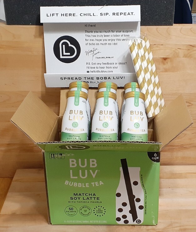 REDUCED! BUB LUV BUBBLE TEA MATCHA SOY LATTE 6 pack Bottles w/tapioca Pearl’s