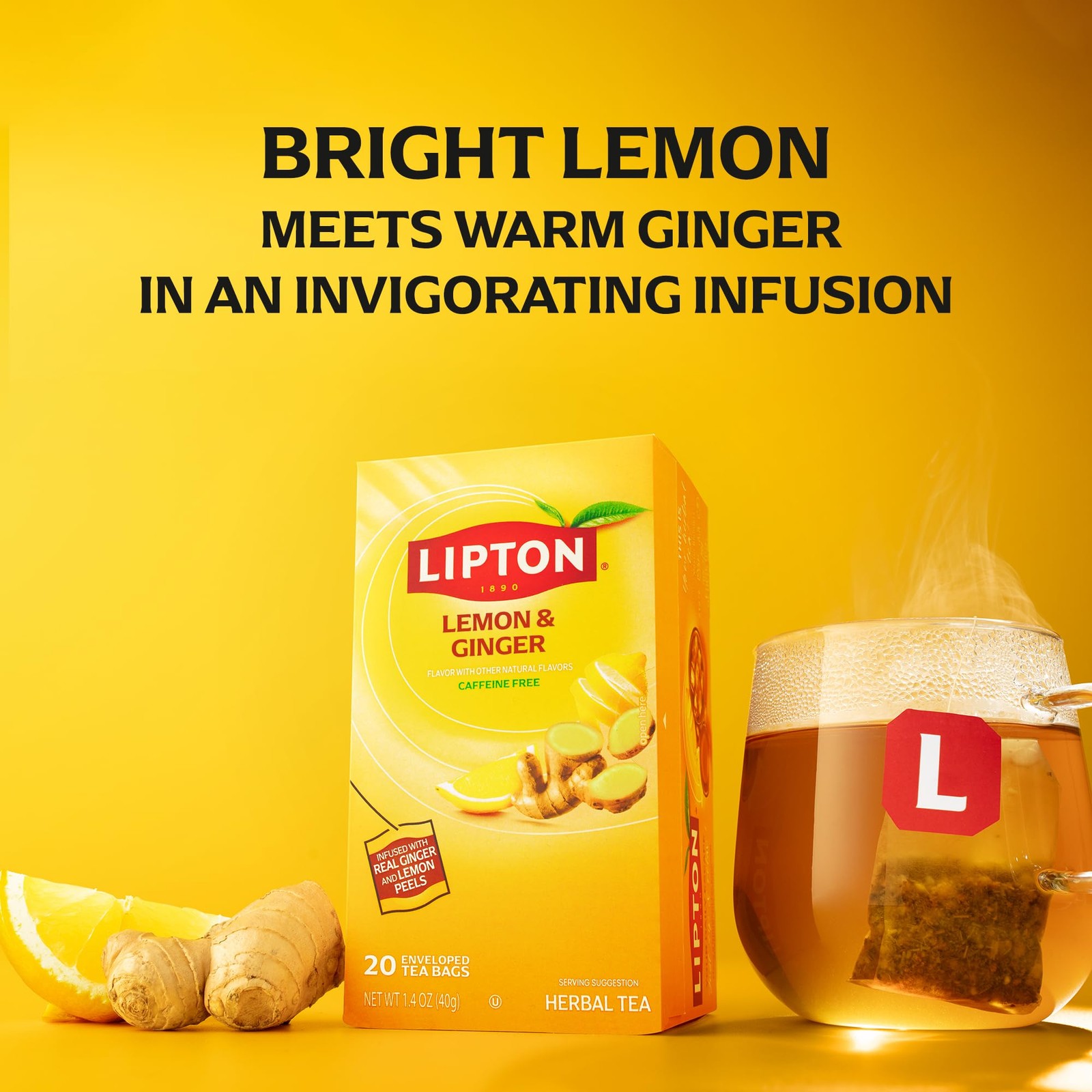 Lipton Lemon Ginger Refresh Tea Bags