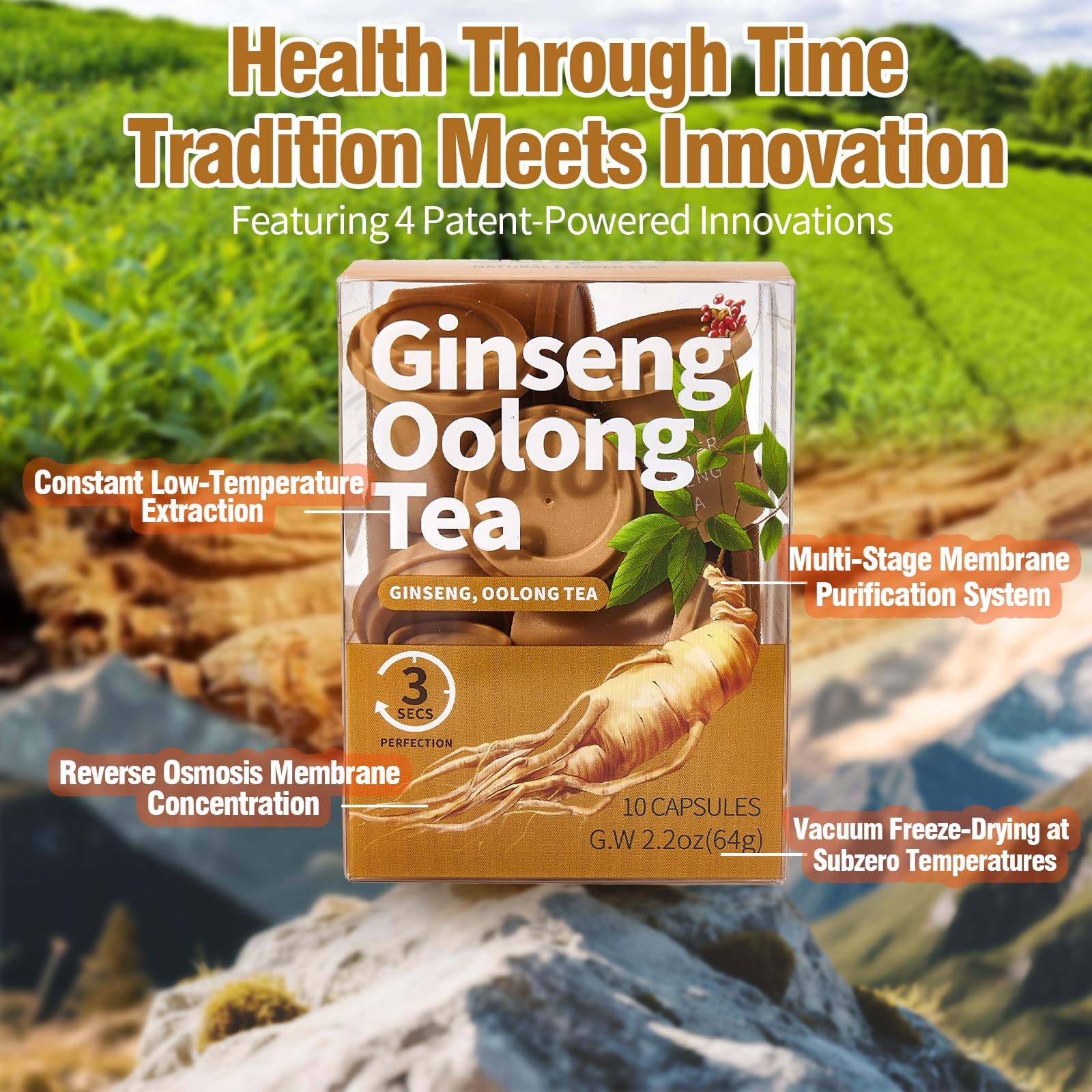 Organic Ginseng Tea – 10 Instant Oolong Tea for Natural Energy and Stress Rel…