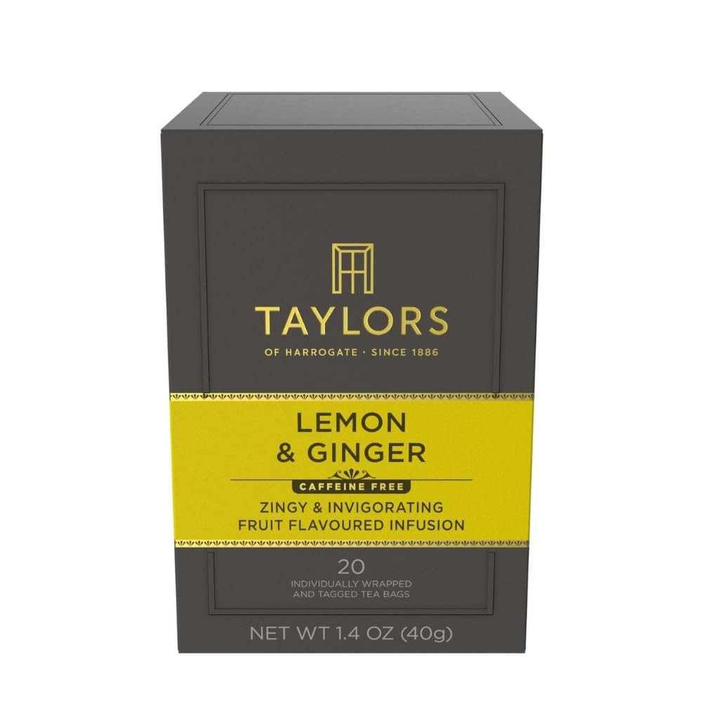 Lemon & Ginger, Herbal Tea, Individually Wrapped Bags, 100 Count (Pack of 1), Cl