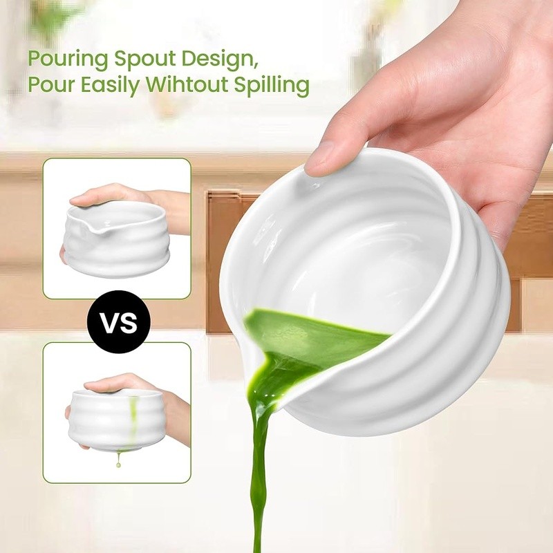 Matcha Whisk Set Bowl Scoop Strainer Cloth Holder Japanese Tea Ceremony New