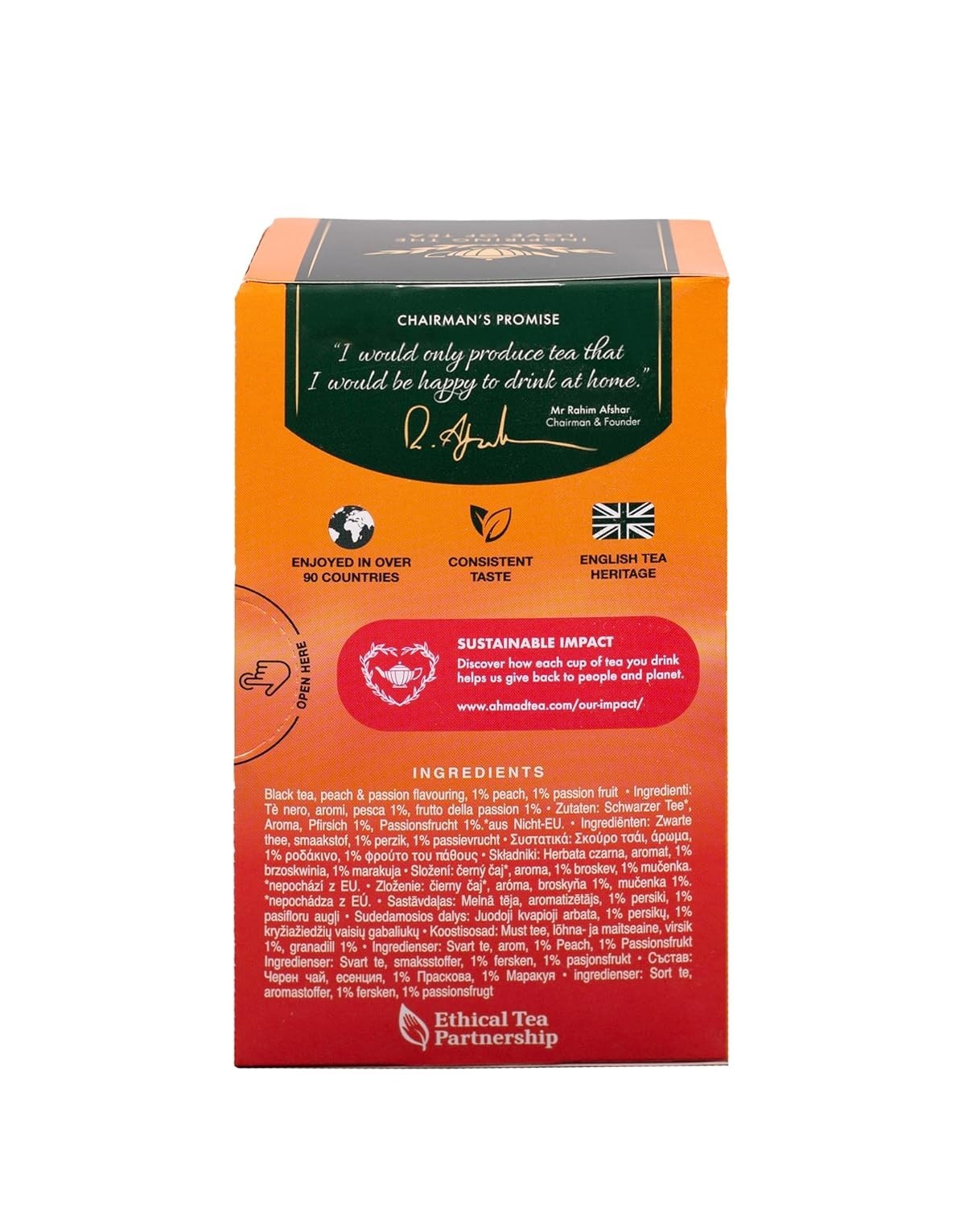 Naturally Caffeinated Peach & Passion Fruit Tea Bags – 20s Box