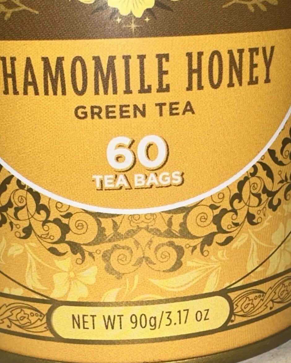 Pagoda Garden Caffeinated CHAMOMILE HONEY GREEN TEA 60 Bags BB 09/2026