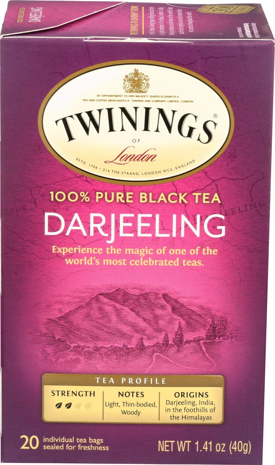 Twinings Darjeeling Black Tea 20 Count Tea Bags Masterfully Blended Since 1706
