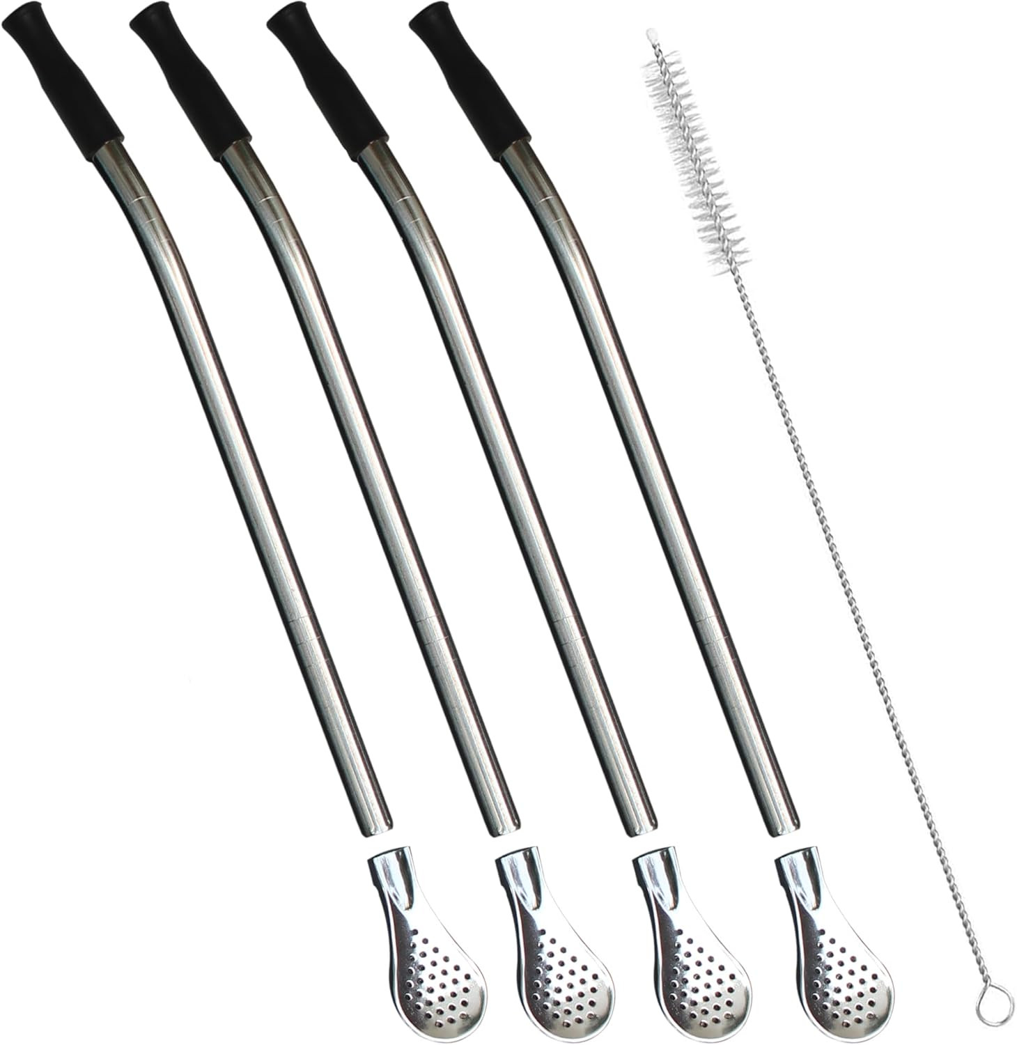 Reusable Bombilla Yerba Mate Straw – Stainless Steel Removable Spoon Style