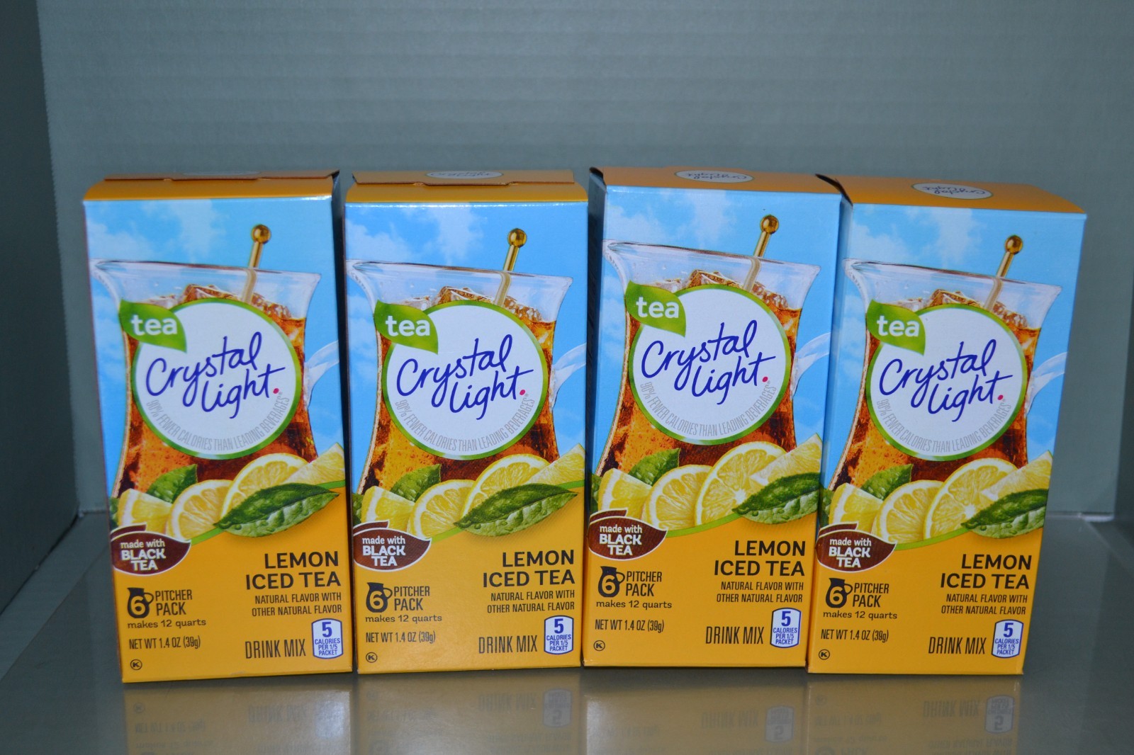 (4) Crystal Light Lemon Iced Tea Drink Mix, 6 – 12-Quart Packets Each, BB 04/27