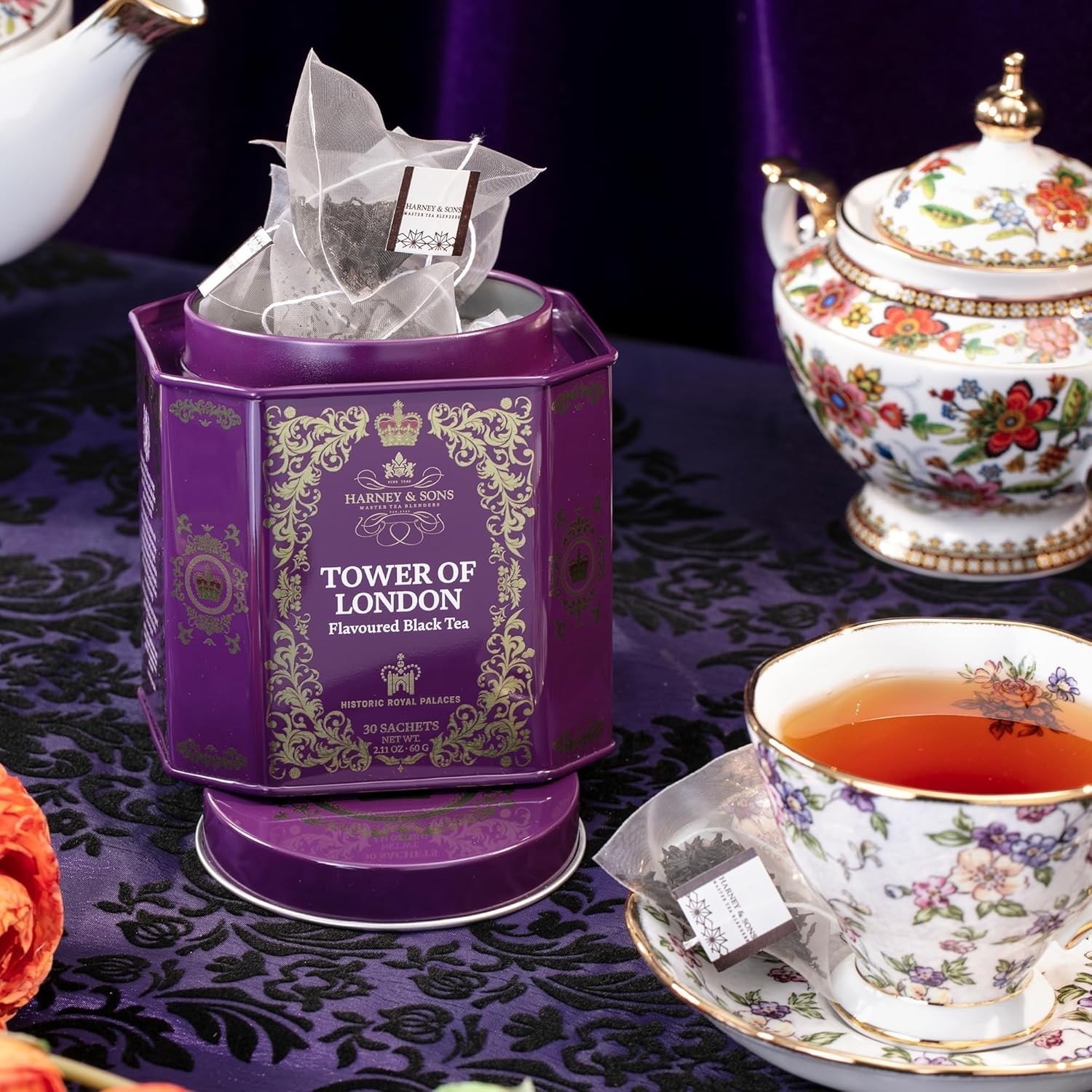 Harney & Sons Tower of London Black Tea 30 Sachets Stone Fruit Bergamot Honey