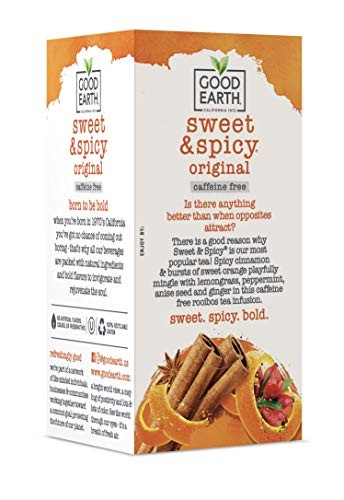 Good Earth Sweet And Spicy Herbal Tea Bags 18 Count Gluten Free Caffeine Free