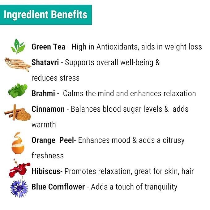 OH CHA – Green Tea, Evening Cleanse Detox Green tea with Brahmi, Shatavari | 35g
