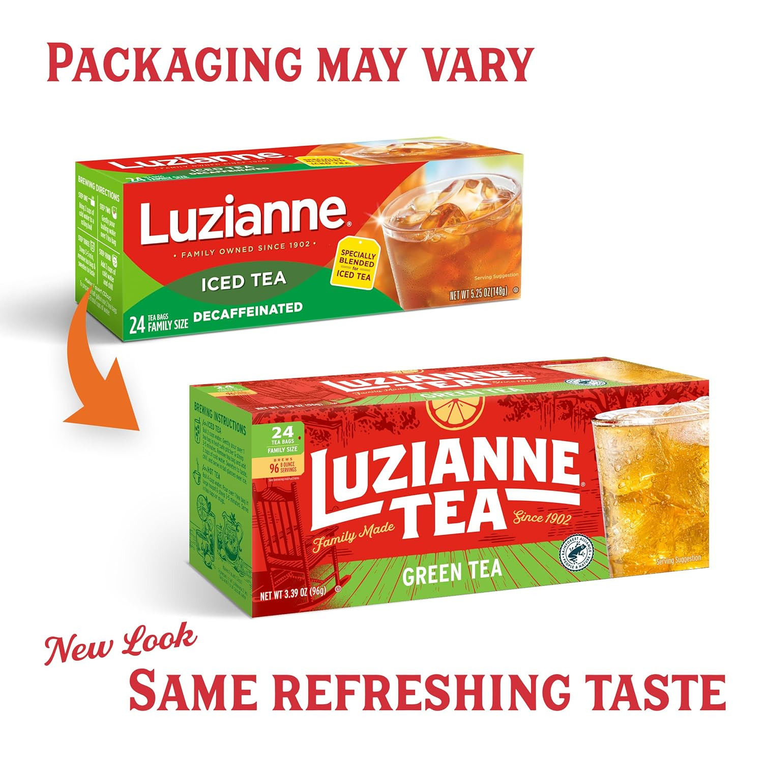 Green Tea Bags, Family Size, 24Ct Box (Pack of 6)