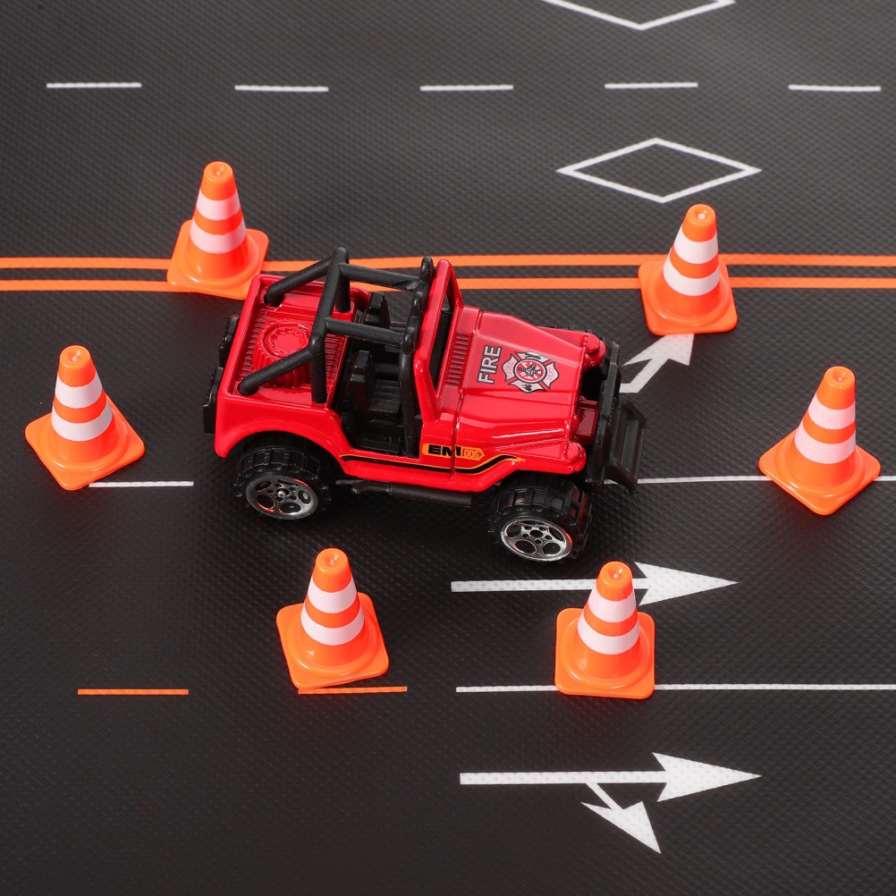 7 Pcs Mini Traffic Cones Kids Road Sign Driving Habit Toys Man