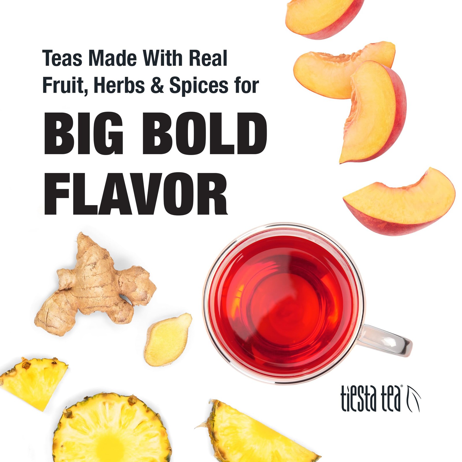 Ginger Sweet Peach Loose Leaf Tea Bulk Pouch 200 Cups Premium Blend
