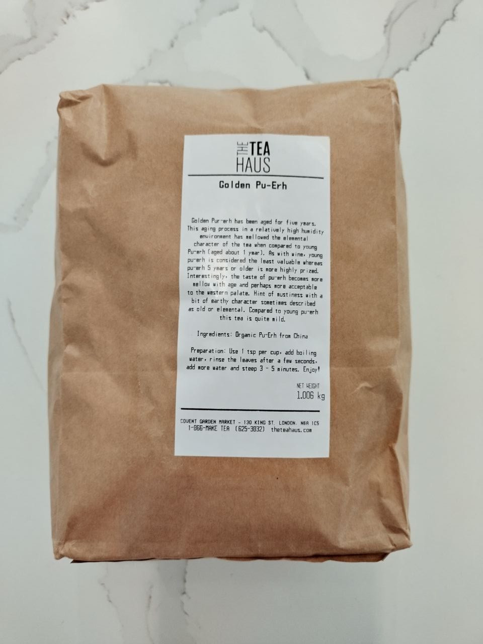 Golden Pu-Erh – Aged 5 years – 1 Kilogram – Yunnan Province