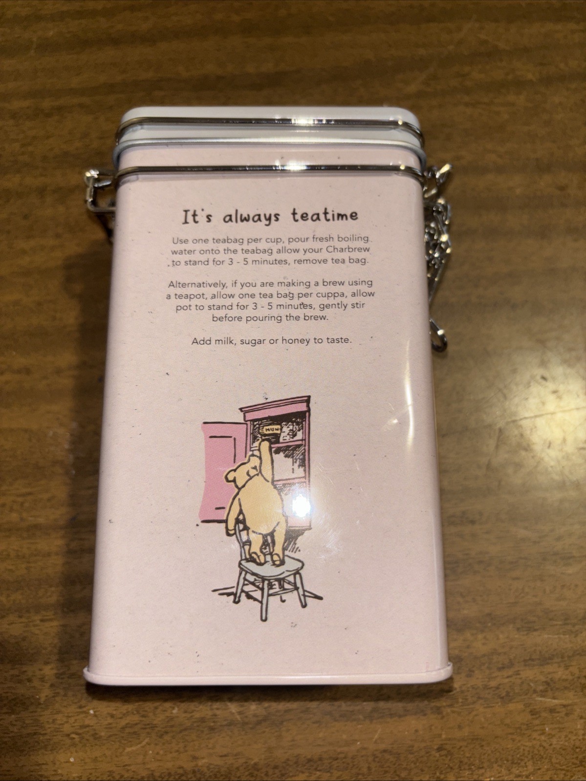 Tea Charbrew Winnie The Pooh English Breakfast 60 Bags Exp 11/27 New Locking Tin