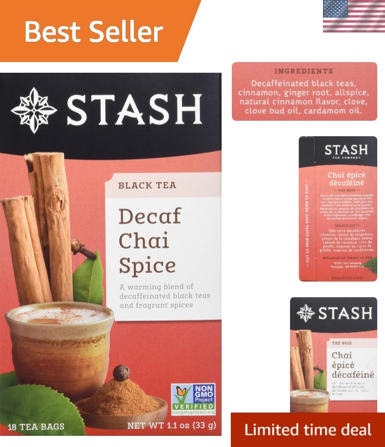 Decaf Chai Spice Tea – 18 Count Boxes (Pack of 6) – Warm, Caffeine-Free Bliss