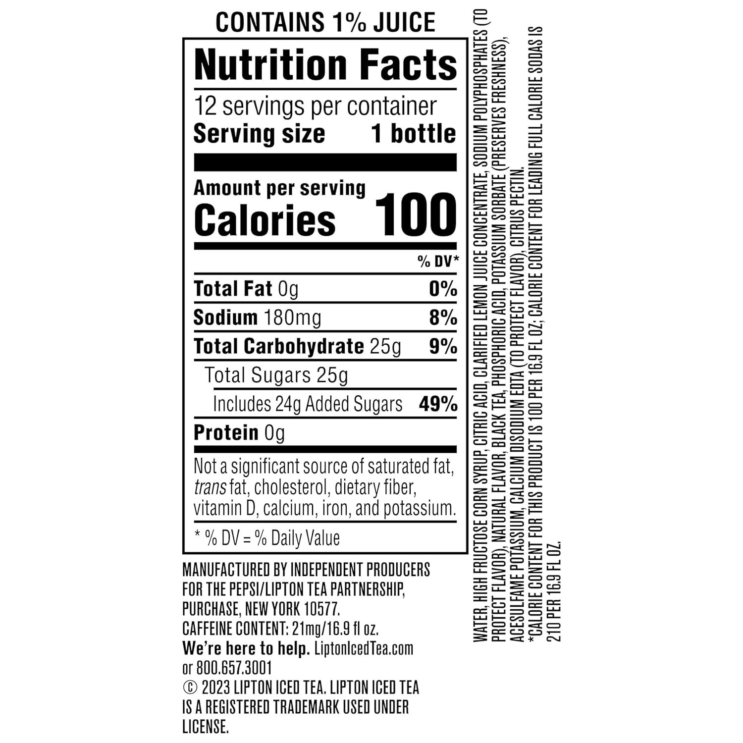 Iced Tea Lemon, 16.9 Fl Oz Bottles Pack of 12