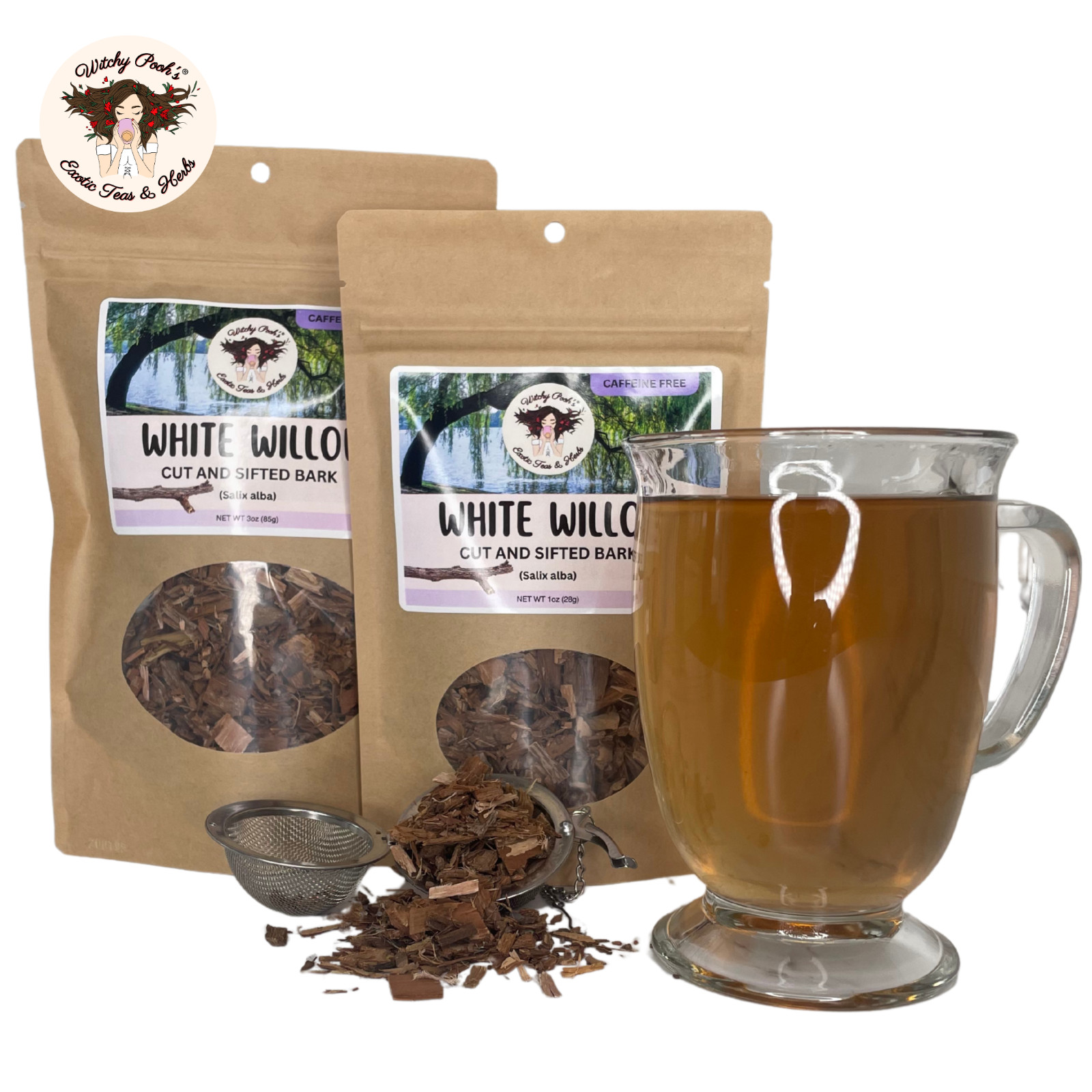 Witchy Pooh’s White Willow Tea – Cut and Sifted Bark, Caffeine Free