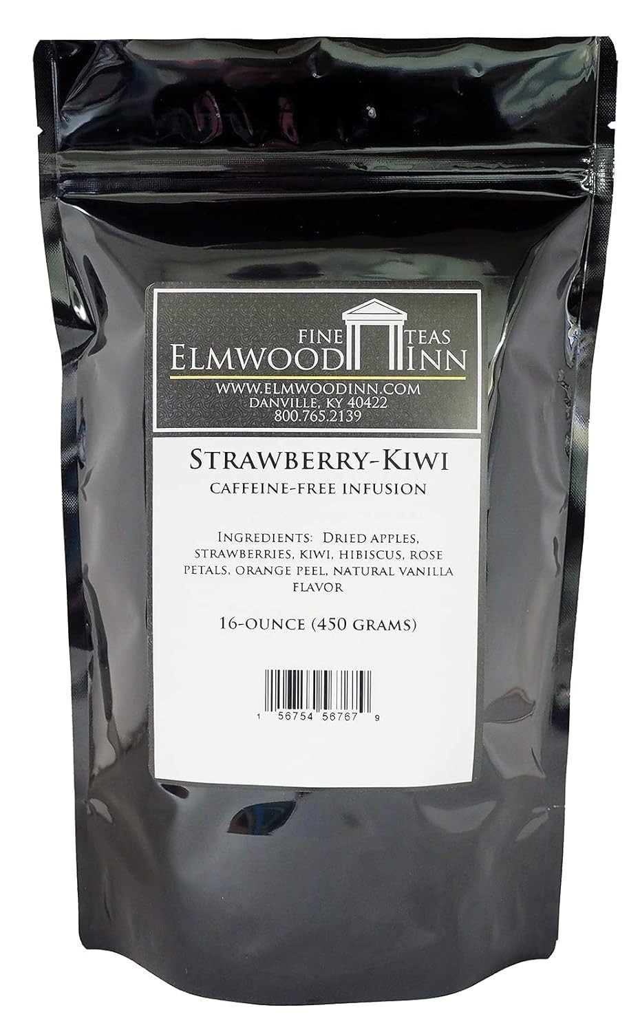 Strawberry Kiwi Herbal Tea 16 oz Loose Leaf Caffeine-Free Resealable Bag