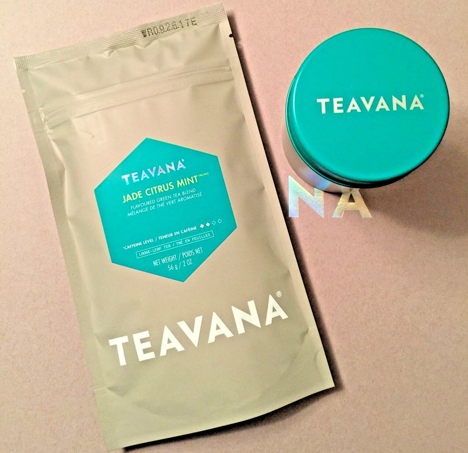 🍊 NEW TEAVANA 2 OZ FACTORY SEALED JADE CITRUS MINT 🍊🍃 LOOSE LEAF TEA & TIN 💚