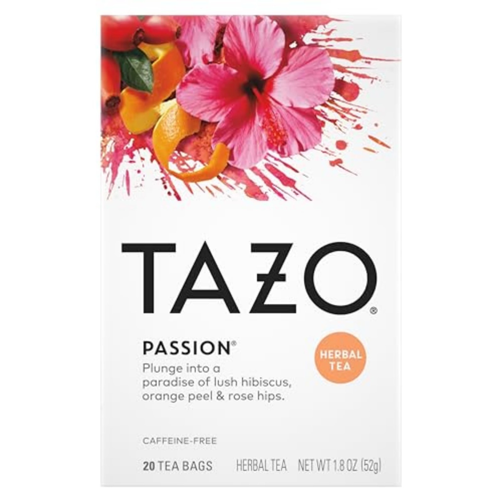 Passion Herbal Tea Bags, Iced or Hot, Caffeine-Free, 120 Total Tea Bags (20ct…