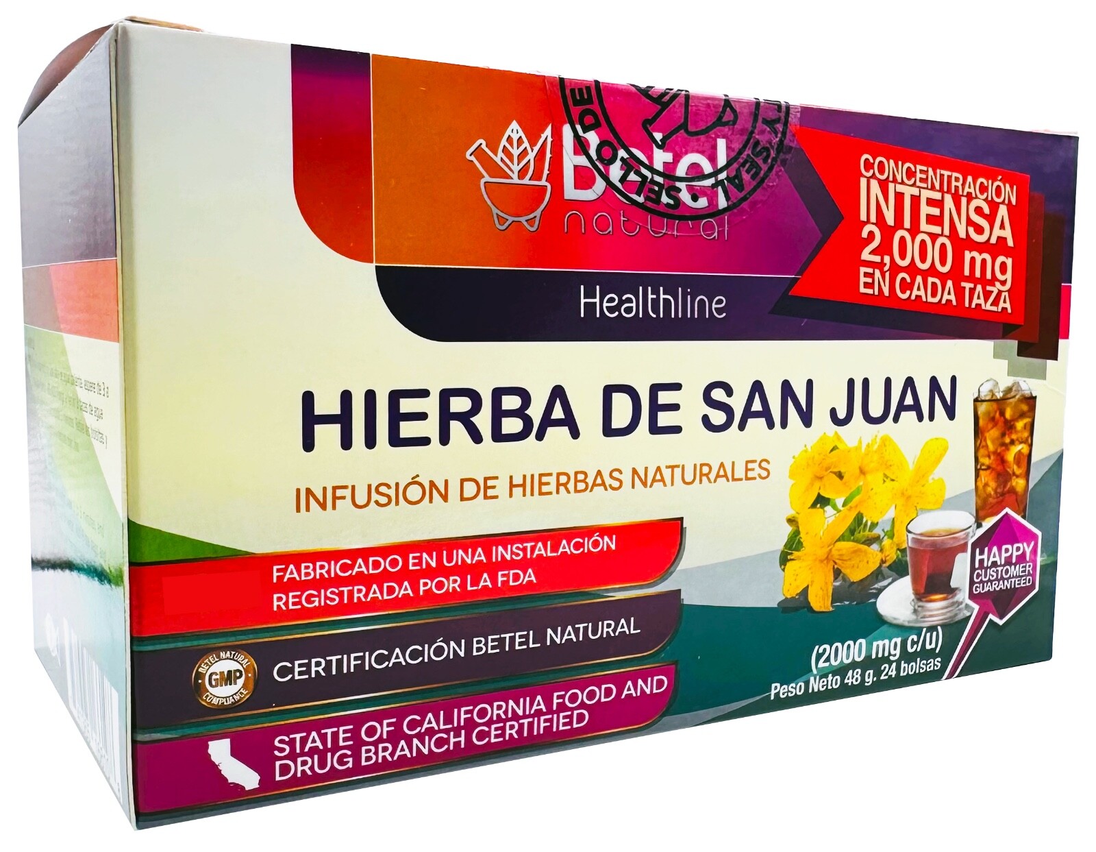 Premium Hierba de San Juan Te by Betel Natural – St Johns Wort – 2 Grams Per Tea