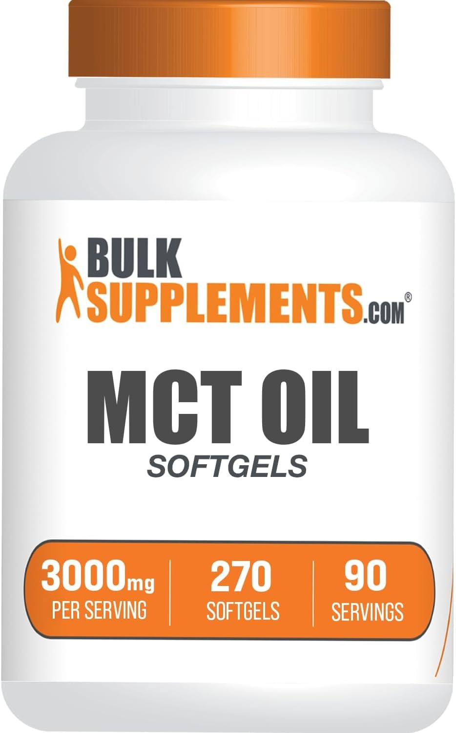 BulkSupplements.com MCT Oil Softgels – Medium Chain 270 Count (Pack of 1)