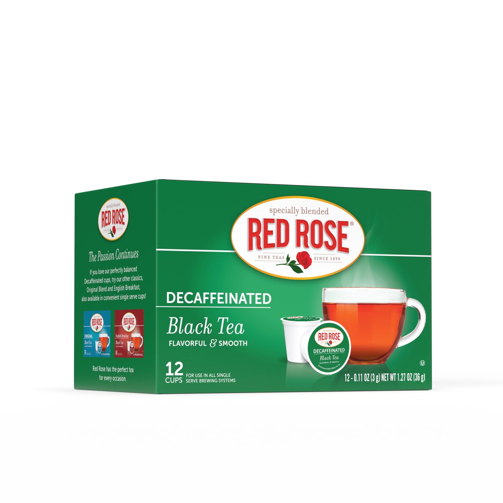 Naturally Decaffeinated Strong Black Tea – 12 Single Serve K-Cups Full-bodied…