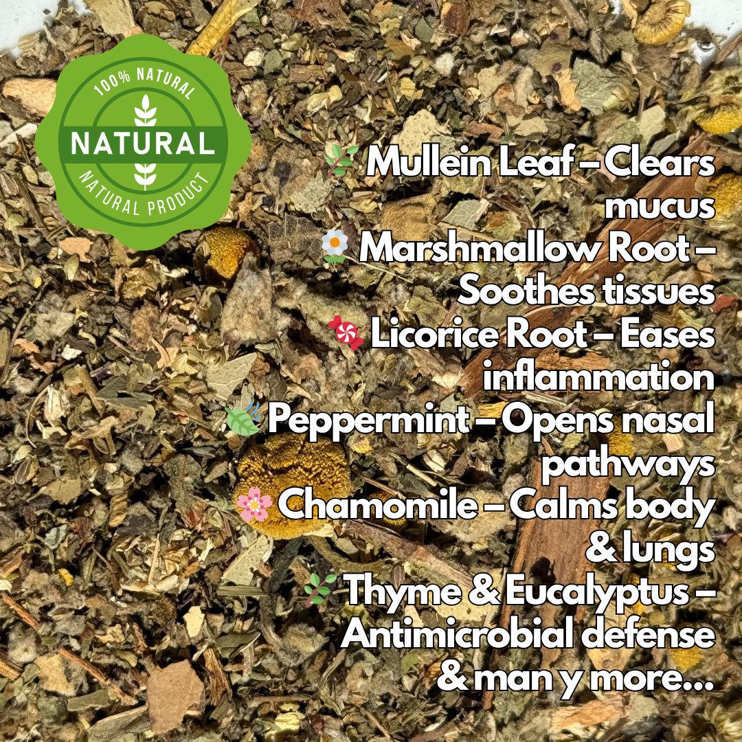 Herbal Lung Loose Tea – Mucus Cleanse Respiratory & Breathing Support 1/3.5 oz