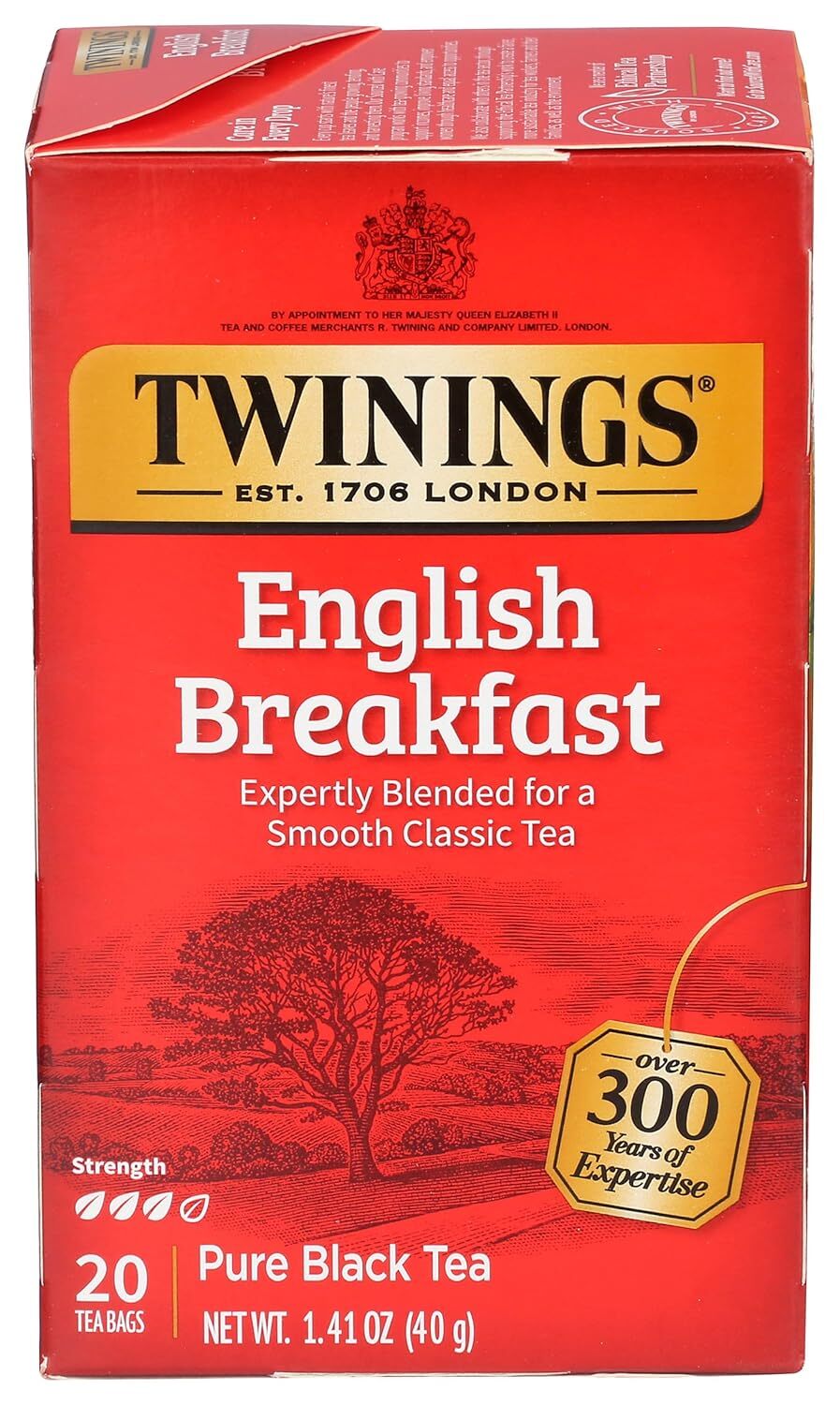 3 Pack – Twinings English Breakfast Pure Black Tea Bags – 20 Count
