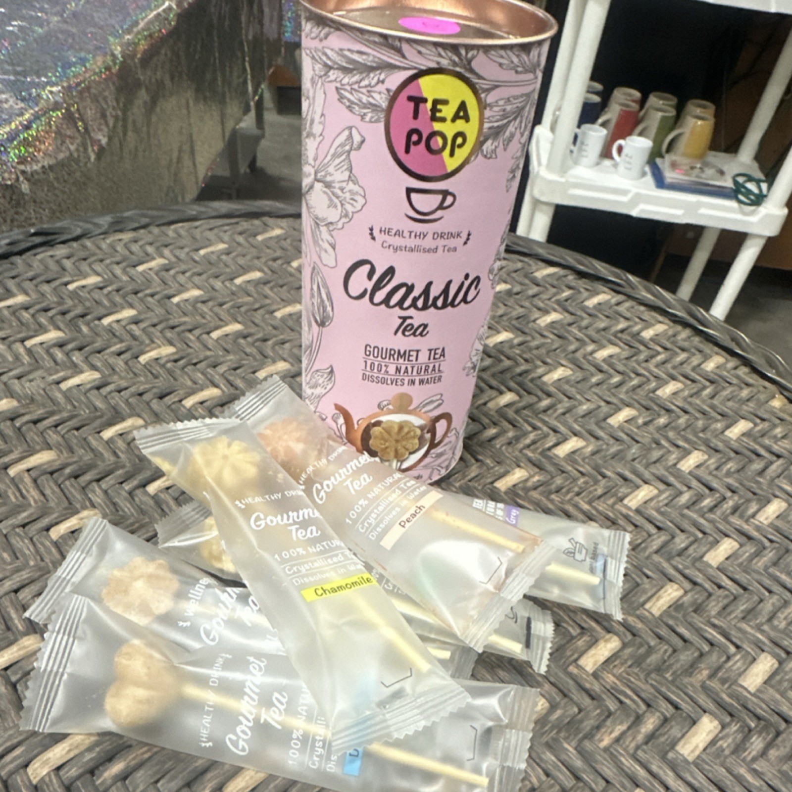 Tea Pop Classic Tea Crystallised Stick Assorted Gourmet Tea 100% Natural 6 Pack