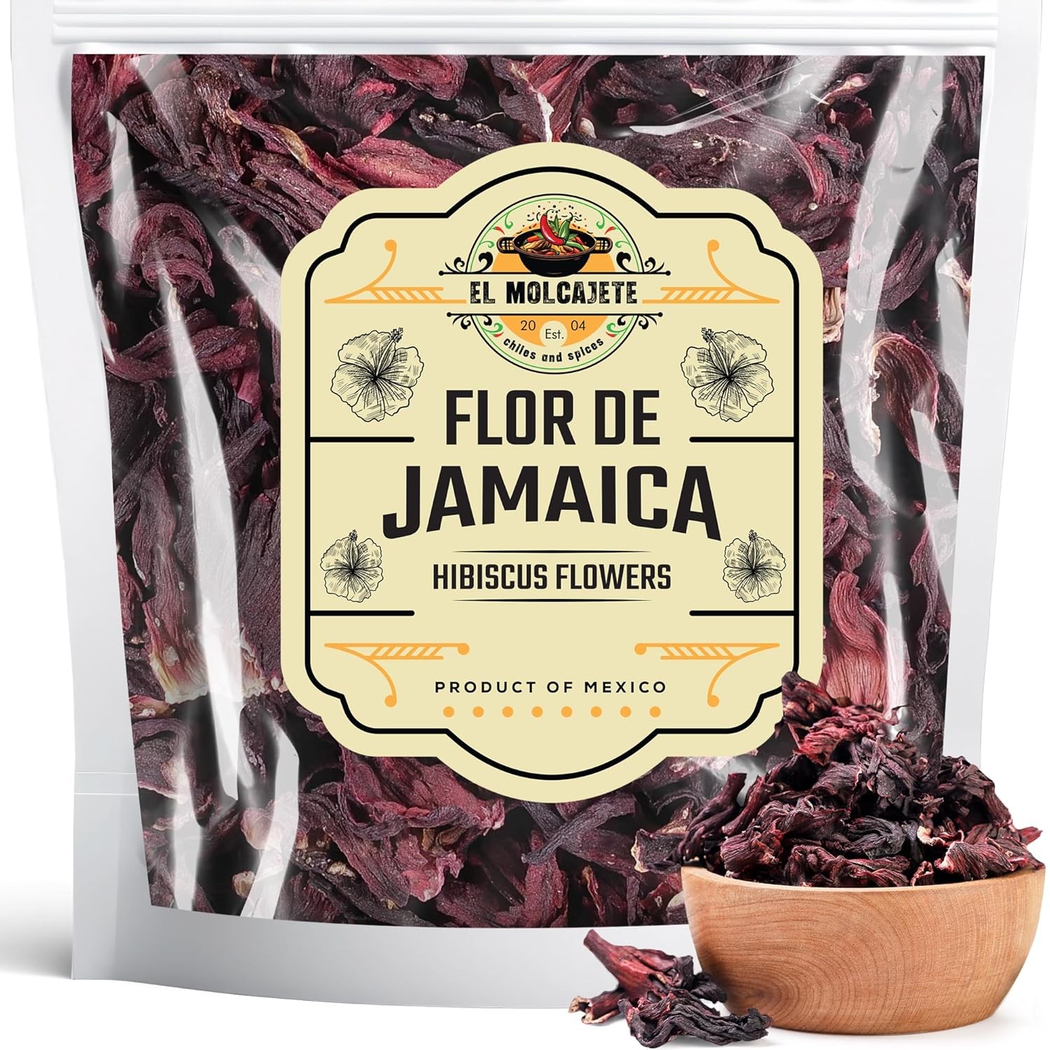 Hibiscus Flowers 4oz – All-Natural & Triple Cleaned for Vibrant Flavor. Whole