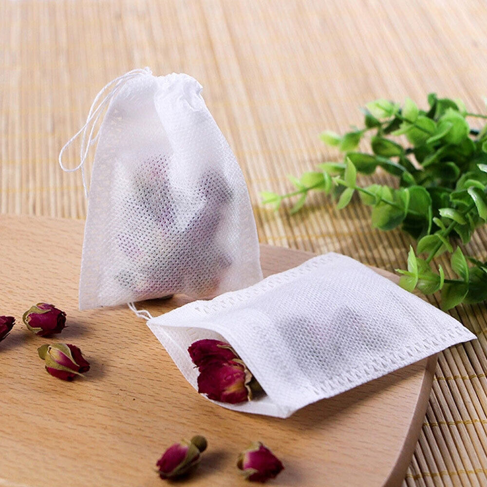 200Pcs Tea Bag Disposable Drawstring Flip Empty Teabags Herb Loose Tea Filter US