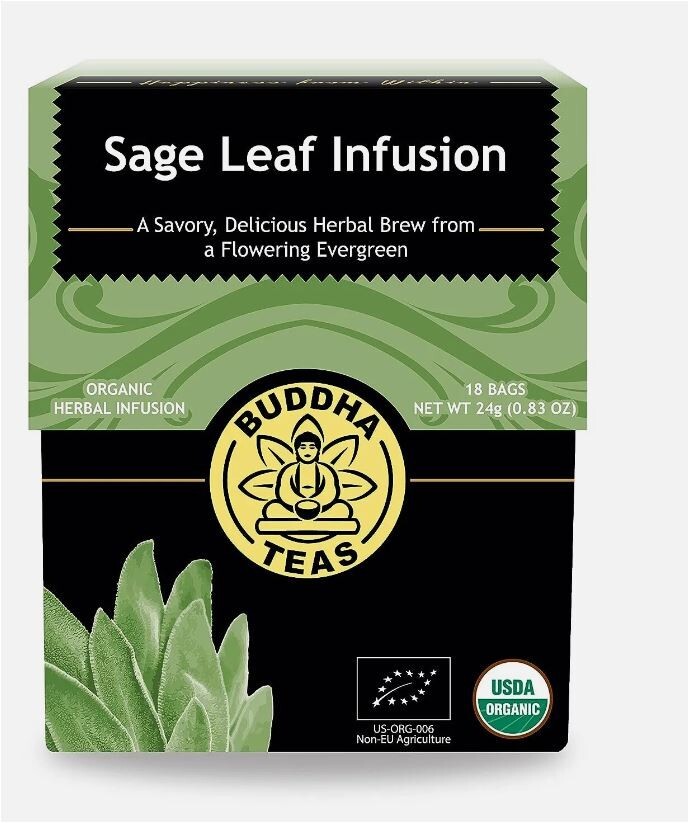 Buddha Teas Organic Sage Leaf Tea, 18 Tea Bags – 11/2028