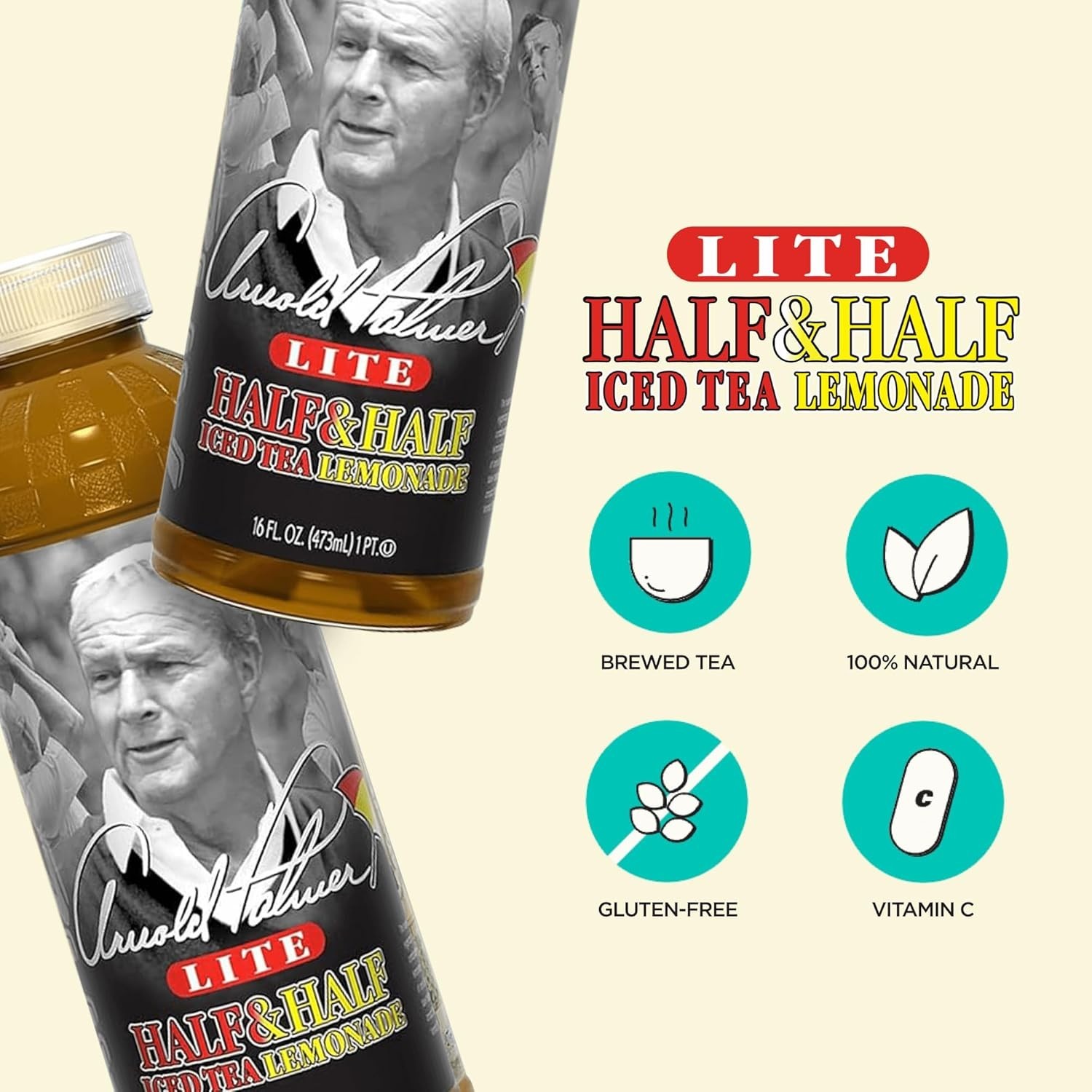 Natural Arnold Palmer Tea – 16oz Bottles, 12-Count, Low Calorie Refreshment