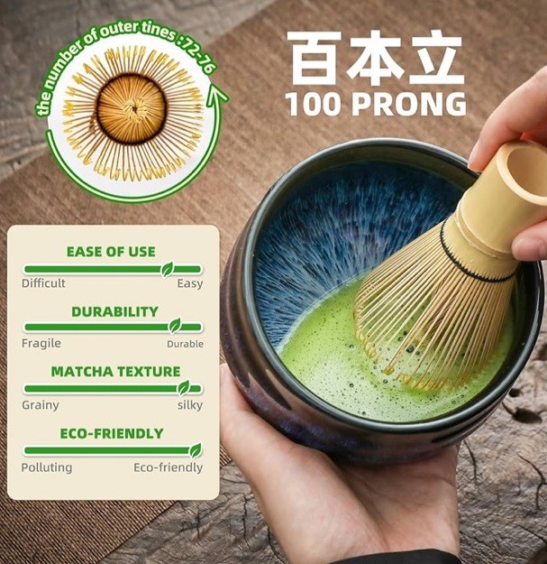 TEANAGOO Matcha Whisk Set, 7 Pcs Matcha Set with Holder/Scoop/Sifter, Matcha Kit