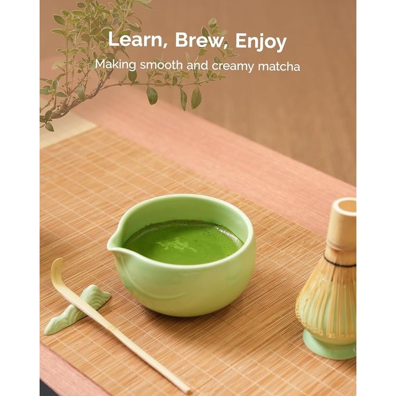 Complete Matcha Set 7 Piece Kit Bamboo Whisk Matcha Bowl Tea Ceremony Gift New