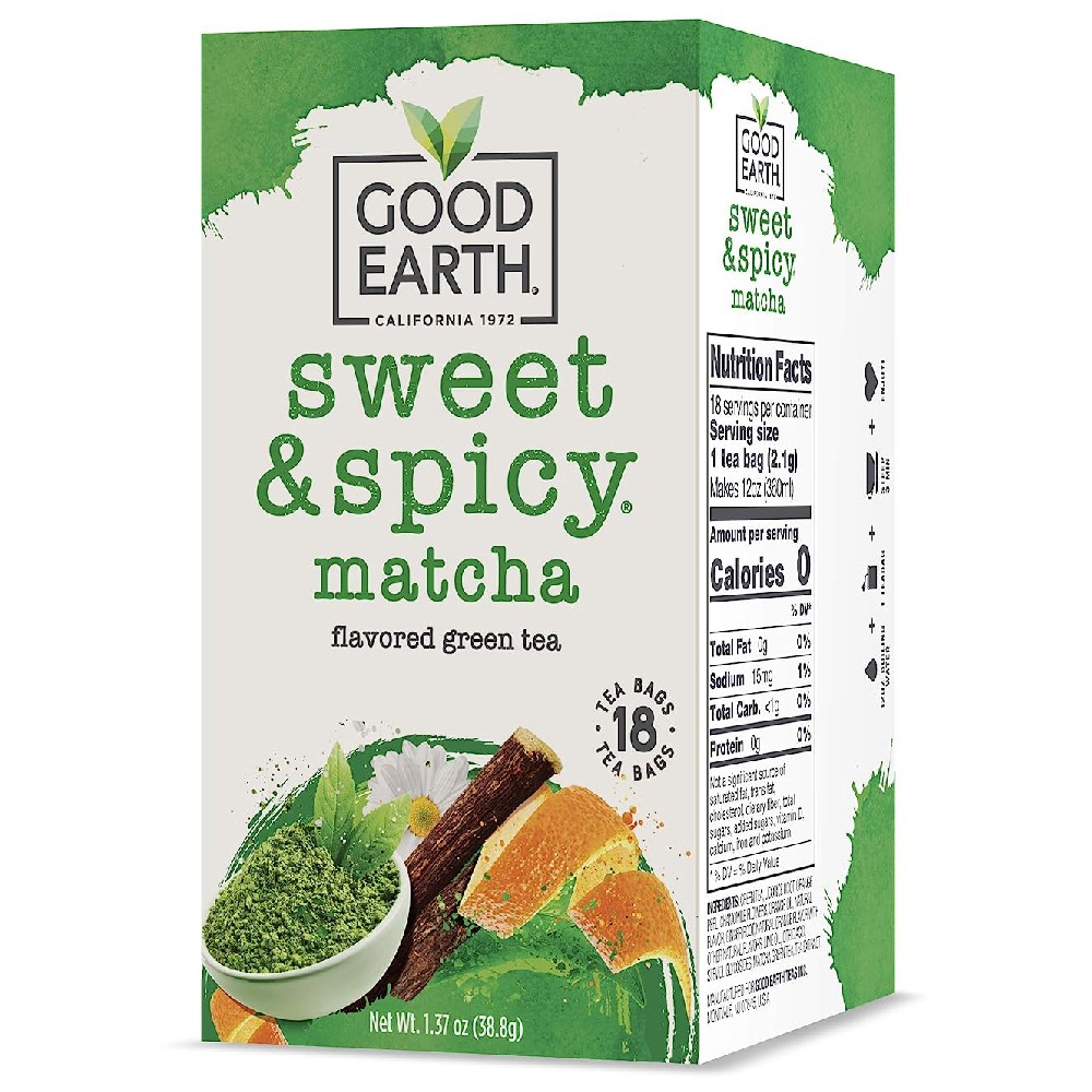Good Earth Sweet & Spicy Matcha Green Tea 18 Bags 3 Pack