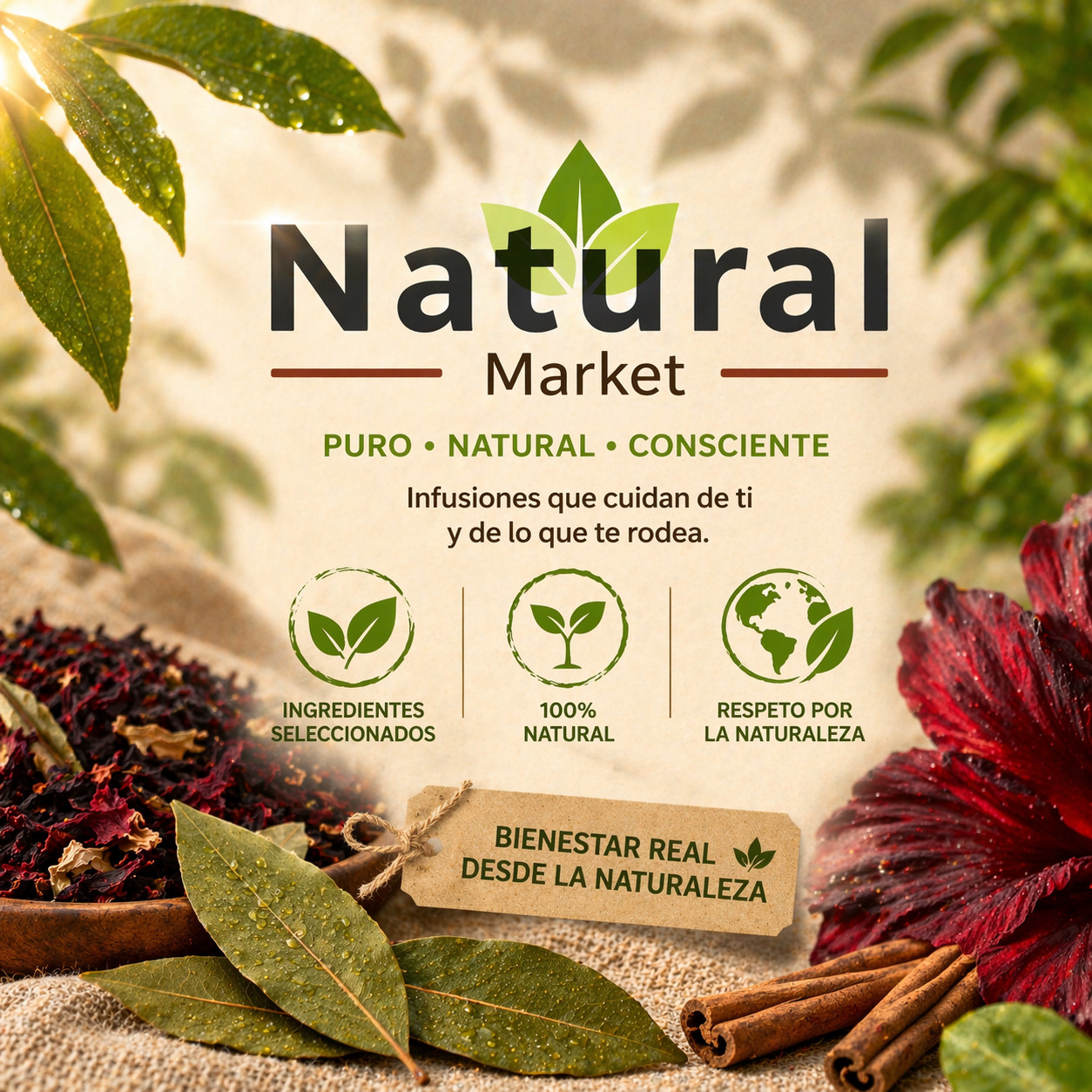 Infusion de Jamaica con Canela y Laurel – 4oz Hibiscus, Cinnamon & Bay Leaf Herb