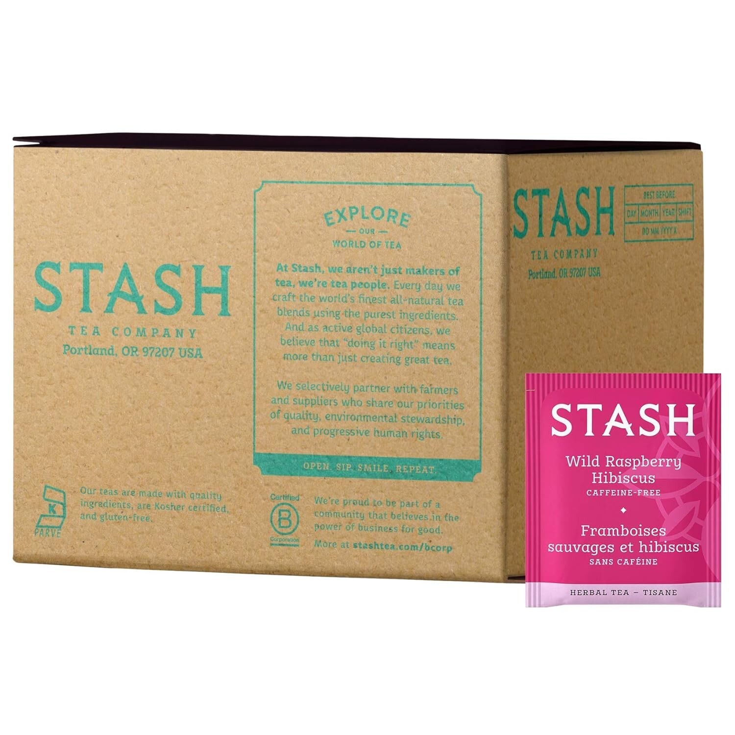Bold Wild Raspberry Hibiscus Tea – 100 Herbal Tea Bags for Hot or Iced Enjoyment