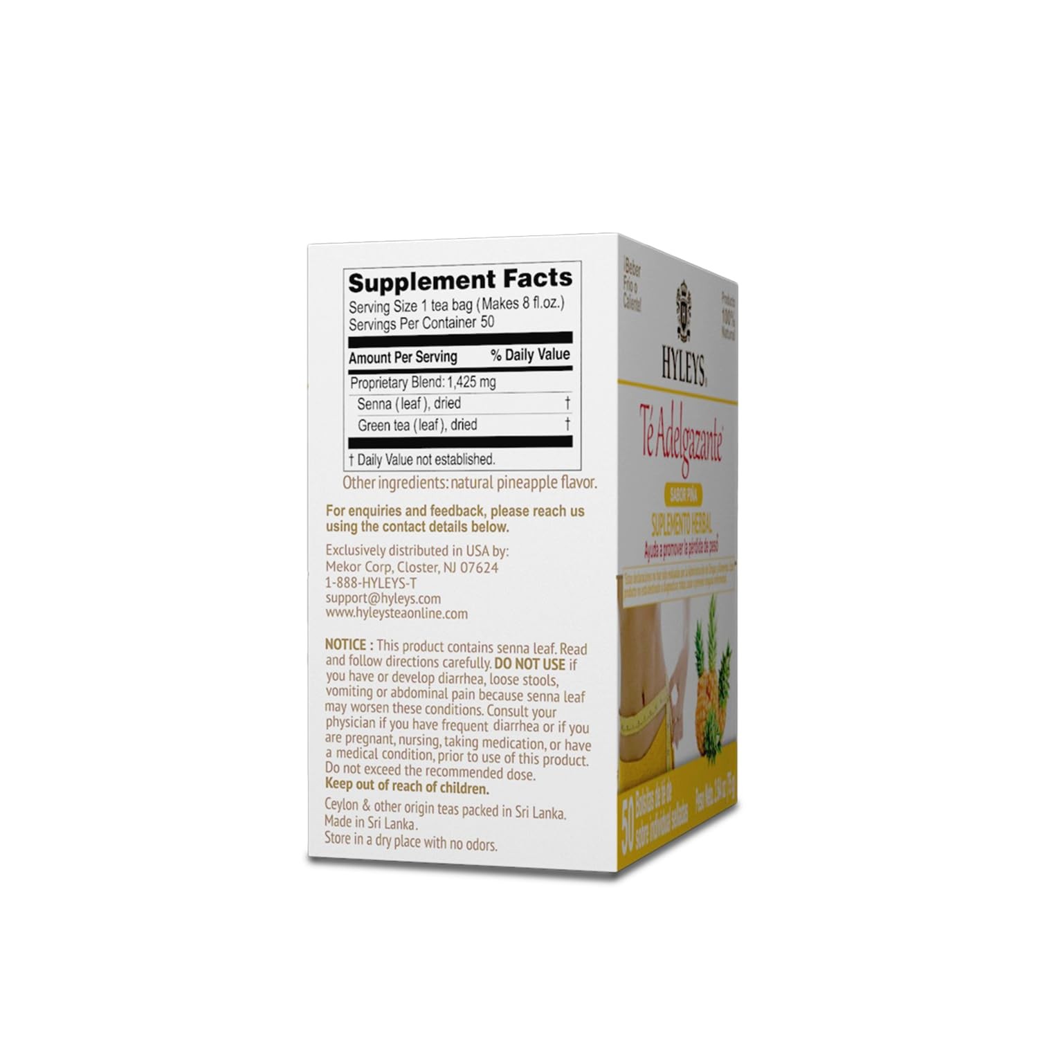 Hyleys Slim Tea Weight Loss Herbal Supplement with 50 Count (Pack of 1)