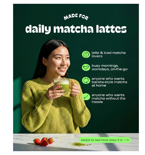 MatchaDNA Matcha Latte – Sweet Powder with Milk, No 5.3oz Bag