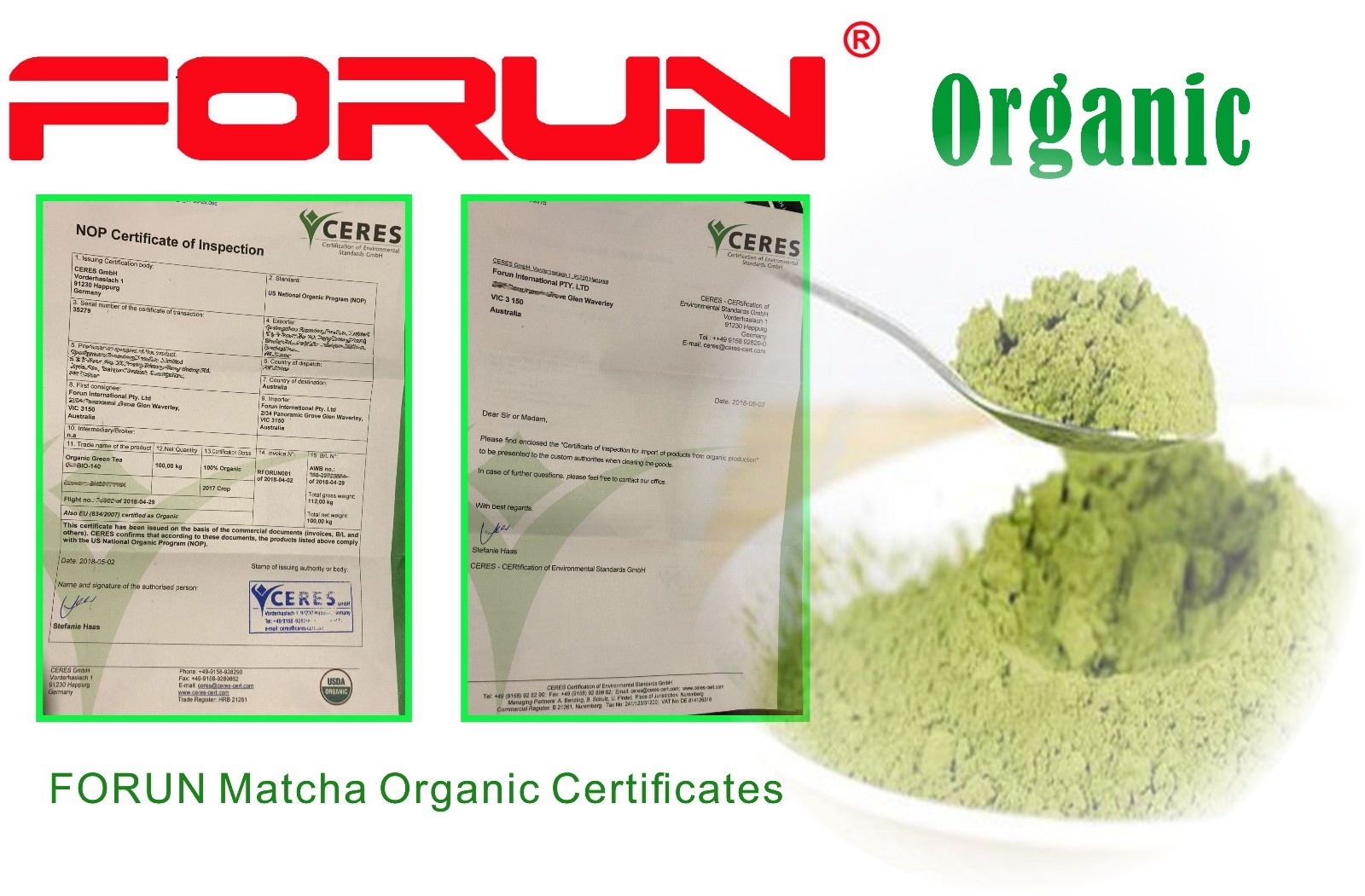 FORUN Organic A Grade Matcha,Green Tea Powder 400G – 100% Pure