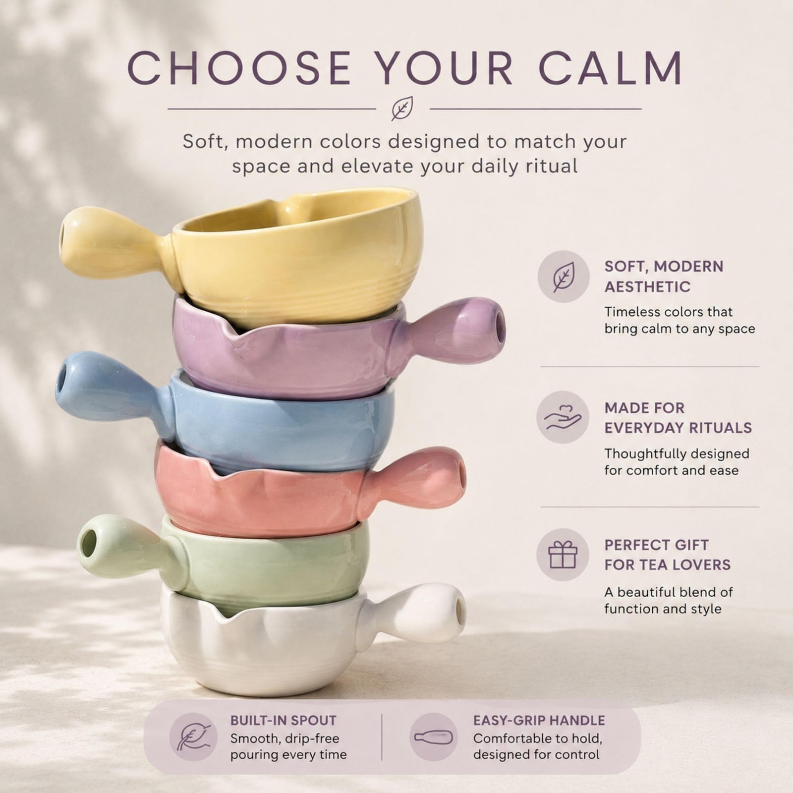 Matcha Bowl Set 12-14 oz with Handle & Spout – Complete Kit for Beginners
