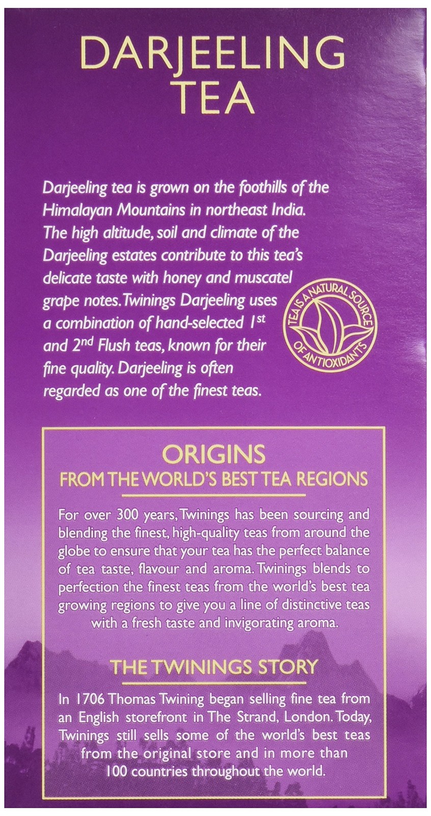 Twinings Darjeeling Black Tea 20 Count Tea Bags Masterfully Blended Since 1706