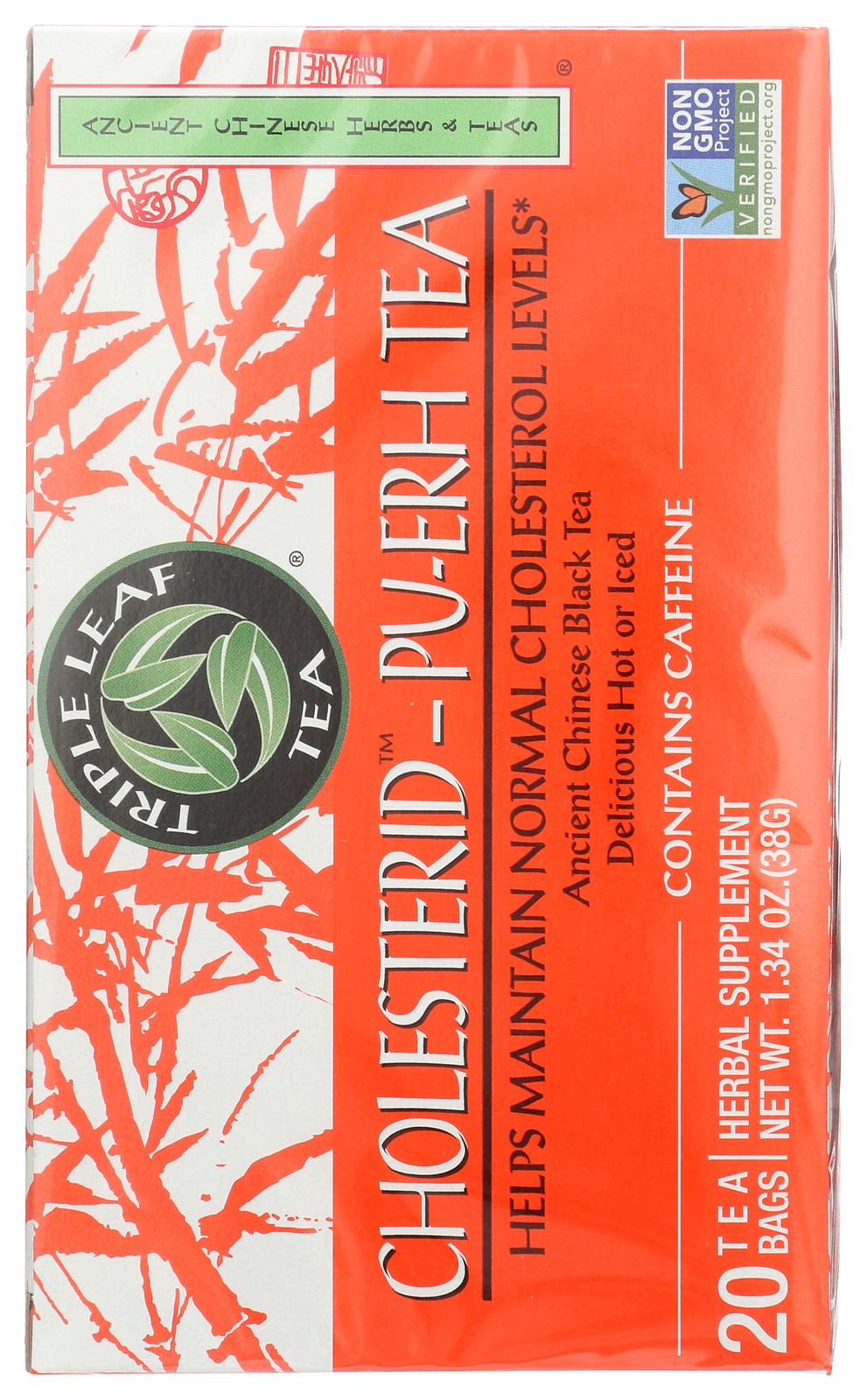 Triple Leaf Tea Cholesterid Pu-Erh Herbal By 20 Bags Black 3 Pack