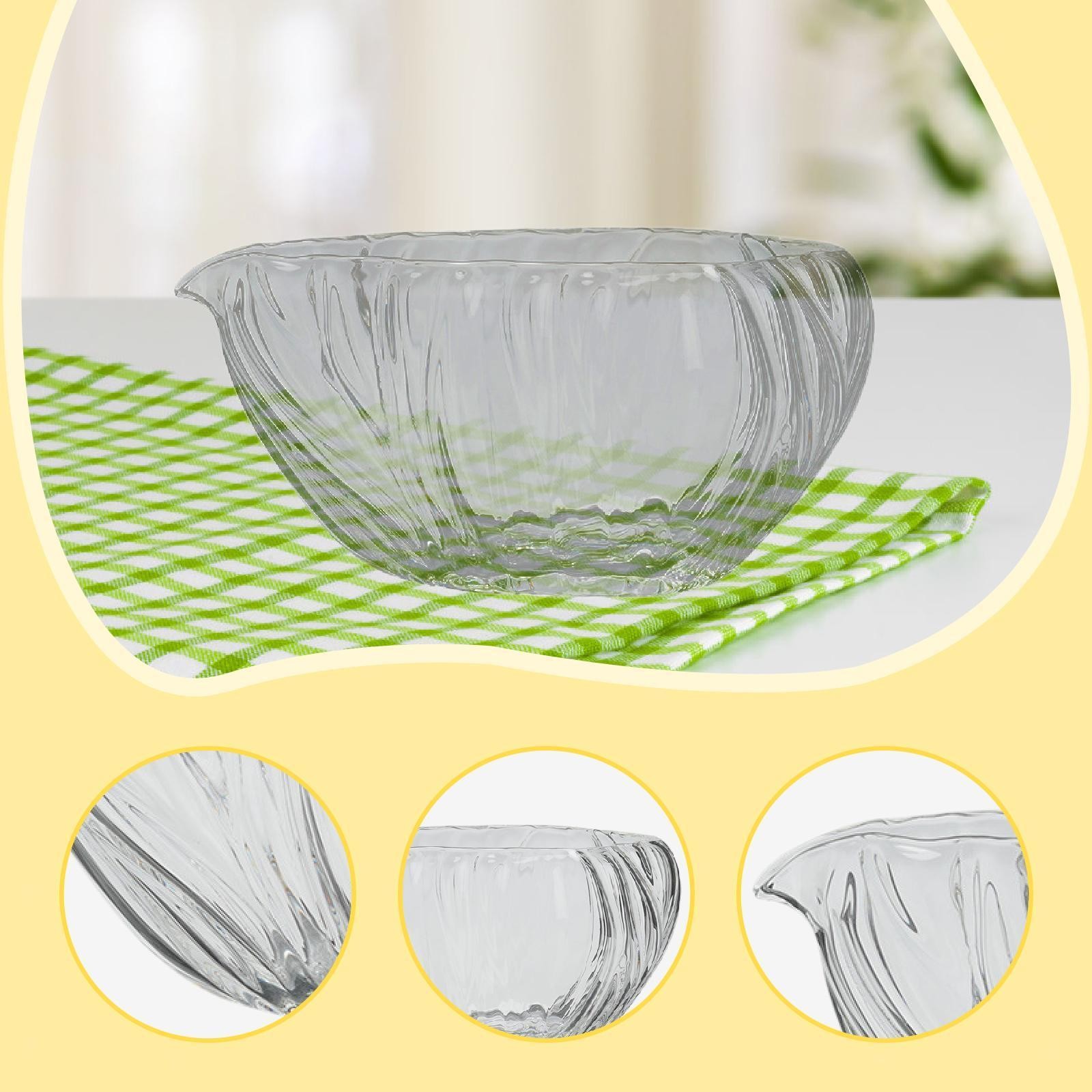 Glass Matcha Bowl with Pouring Spout Matcha Chawan Gift 240ml Utensil Green Tea