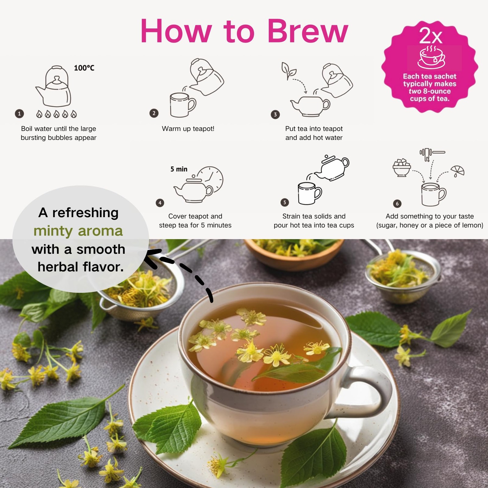 Organic PCOS Spearmint Tea for Hormone Balance & Hirsutism and Acne, 10 PCOS …