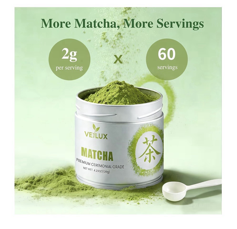 VEILUX Premium Ceremonial Grade Matcha Powder Japanese 120g 60 Servings