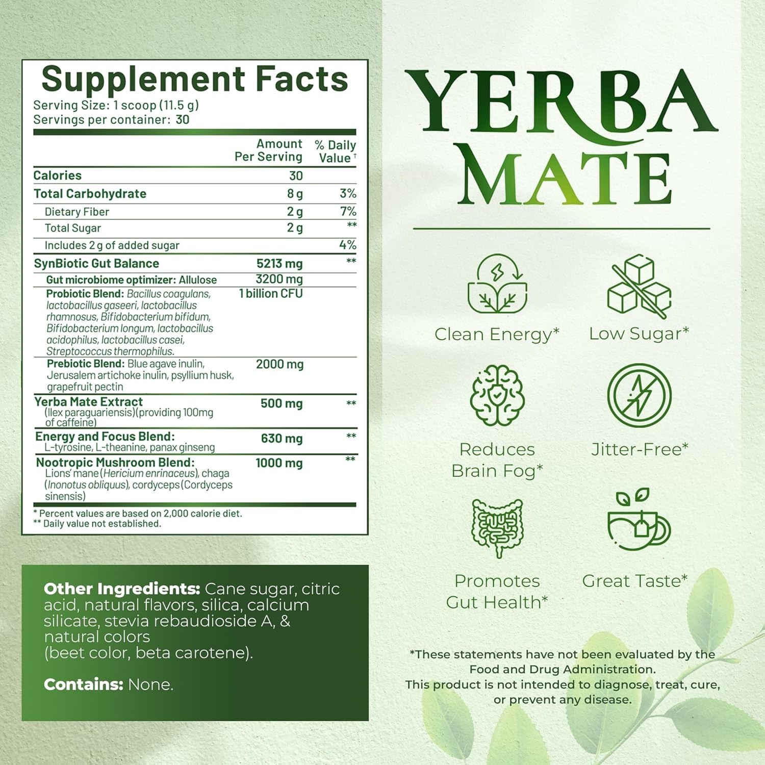 Yerba Mate Instant Tea Powder – 3-In-1 Super Drink – Clean Energy. Exp-05/2027